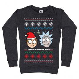 Bluza adler dama rick and morty christmas negru melanj