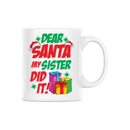 Cana personalizata my sister did it alb