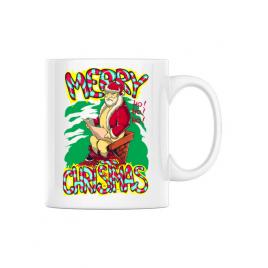 Cana personalizata naughty santa alb