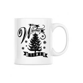 Cana personalizata winter time alb