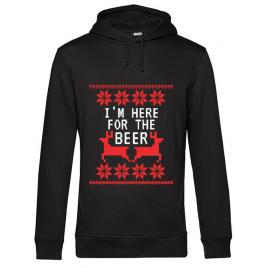Hoodie barbat cu gluga here for the beer negru