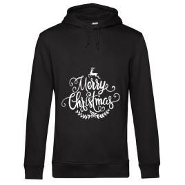 Hoodie barbat cu gluga merry christmas negru