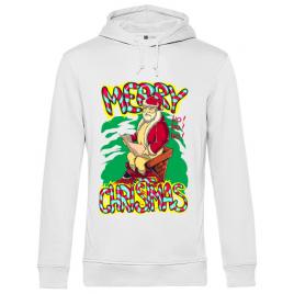 Hoodie barbat cu gluga naughty santa alb