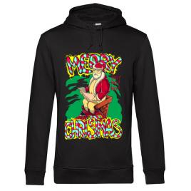 Hoodie barbat cu gluga naughty santa negru