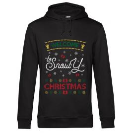 Hoodie barbat cu gluga snowy christmas negru