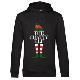 Hoodie barbat cu gluga the chatty elf negru