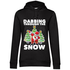 Hoodie dama cu gluga dabbing santa negru