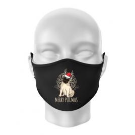 Masca personalizata reutilizabila merry pugmas negru