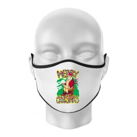 Masca personalizata reutilizabila naughty santa alb
