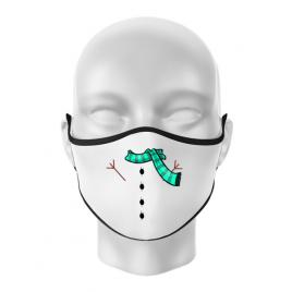 Masca personalizata reutilizabila snowman alb