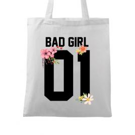 Sacosa din panza bad girl alb