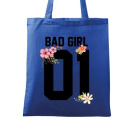 Sacosa din panza bad girl albastru regal