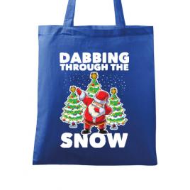 Sacosa din panza dabbing santa albastru regal