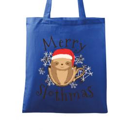 Sacosa din panza merry slothmas albastru regal