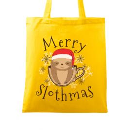 Sacosa din panza merry slothmas galben