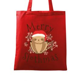 Sacosa din panza merry slothmas rosu