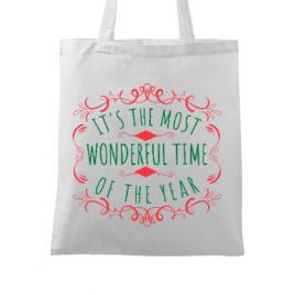 Sacosa din panza most wonderful time alb