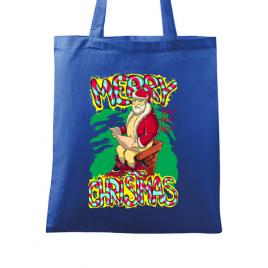 Sacosa din panza naughty santa albastru regal