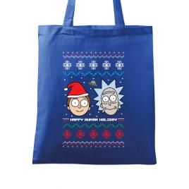 Sacosa din panza rick and morty christmas albastru regal