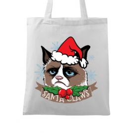Sacosa din panza santa claws alb