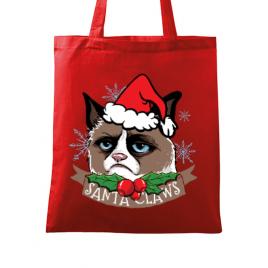 Sacosa din panza santa claws rosu