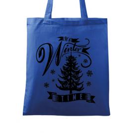 Sacosa din panza winter time albastru regal