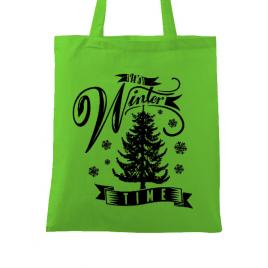 Sacosa din panza winter time verde mar