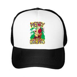 Sapca personalizata naughty santa alb