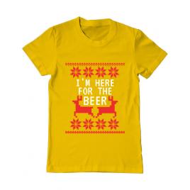 Tricou adler barbat here for the beer galben