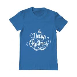 Tricou adler barbat merry christmas albastru azuriu