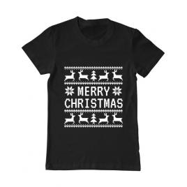 Tricou adler barbat merry christmas ugly sweater negru