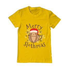 Tricou adler barbat merry slothmas galben