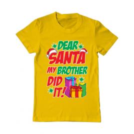 Tricou adler barbat my brother did it galben