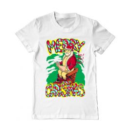 Tricou adler barbat naughty santa alb