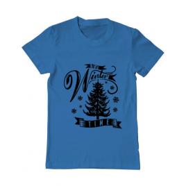 Tricou adler barbat winter time albastru azuriu