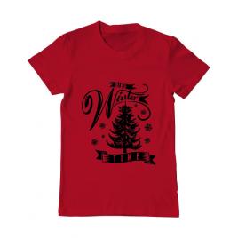 Tricou adler barbat winter time rosu