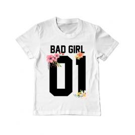 Tricou adler copil bad girl alb