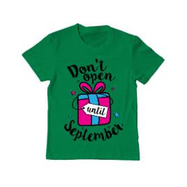 Tricou adler copil dont open until september verde mediu