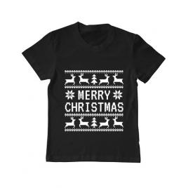 Tricou adler copil merry christmas ugly sweater negru
