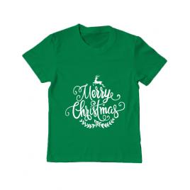Tricou adler copil merry christmas verde mediu