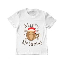 Tricou adler copil merry slothmas alb
