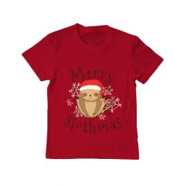 Tricou adler copil merry slothmas rosu
