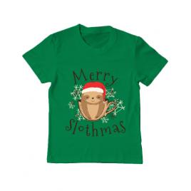 Tricou adler copil merry slothmas verde mediu