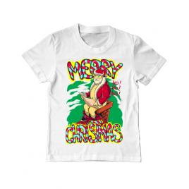 Tricou adler copil naughty santa alb