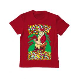 Tricou adler copil naughty santa rosu