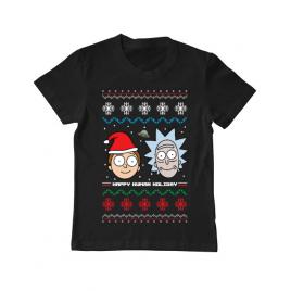 Tricou adler copil rick and morty christmas negru