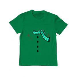 Tricou adler copil snowman verde mediu