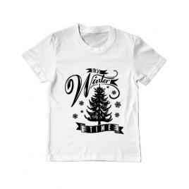 Tricou adler copil winter time alb