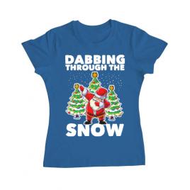 Tricou adler dama dabbing santa albastru azuriu