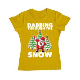 Tricou adler dama dabbing santa galben